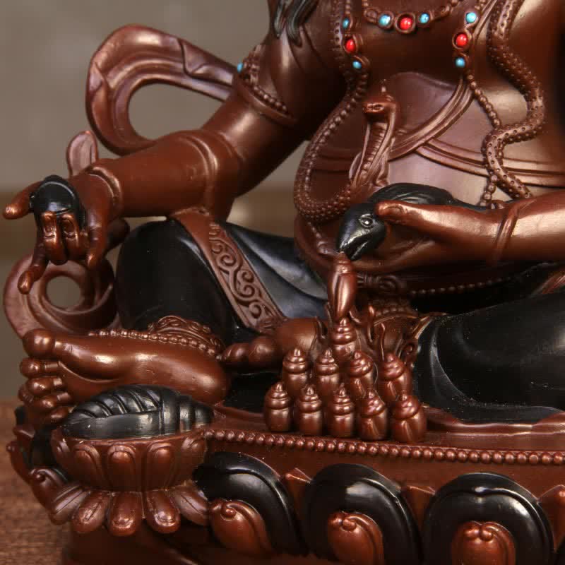 Estatuilla amarilla de Jambhala Bodhisattva, estatua de cobre de compasión, decoración para el hogar y la Oficina