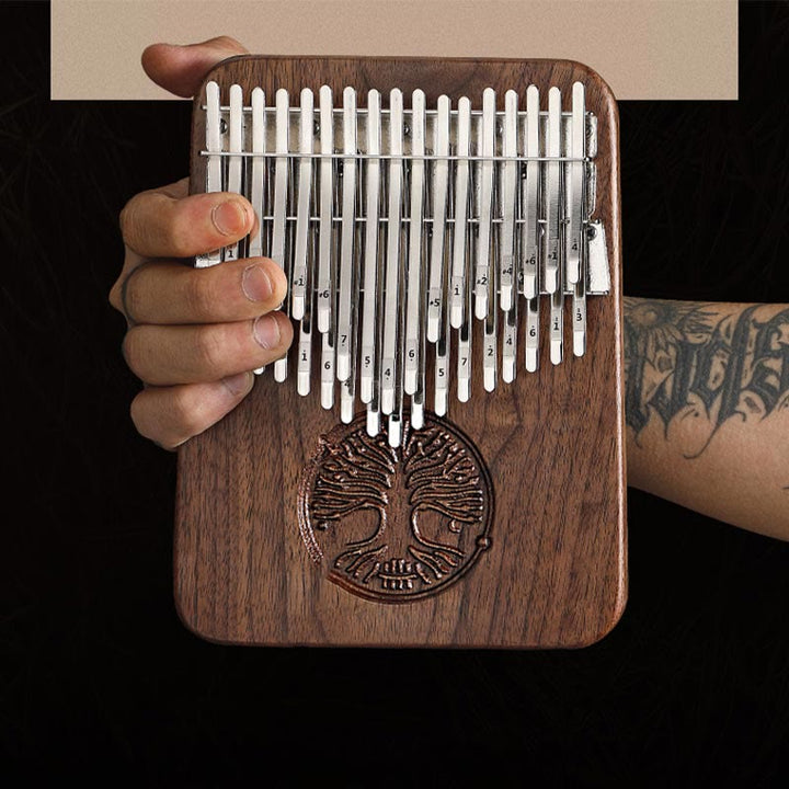Kalimba Piano de pulgar de 34 teclas Diseño de árbol de la vida Piano de marimba de dedo portátil