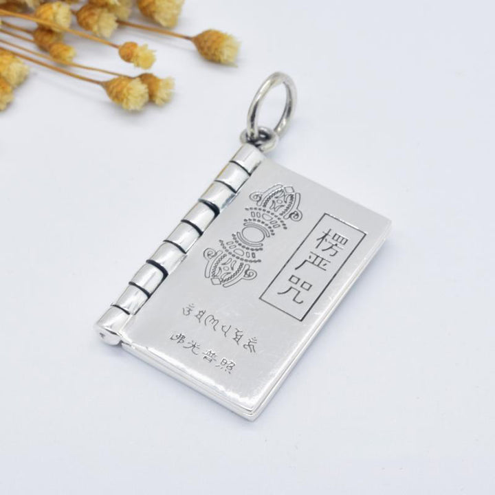 Colgante de plata de ley 990 con forma de corazón, Sutra, gran compasión, Shurangama, Mantra, loto, Vajra, paz - Mantra Shurangama - image 11