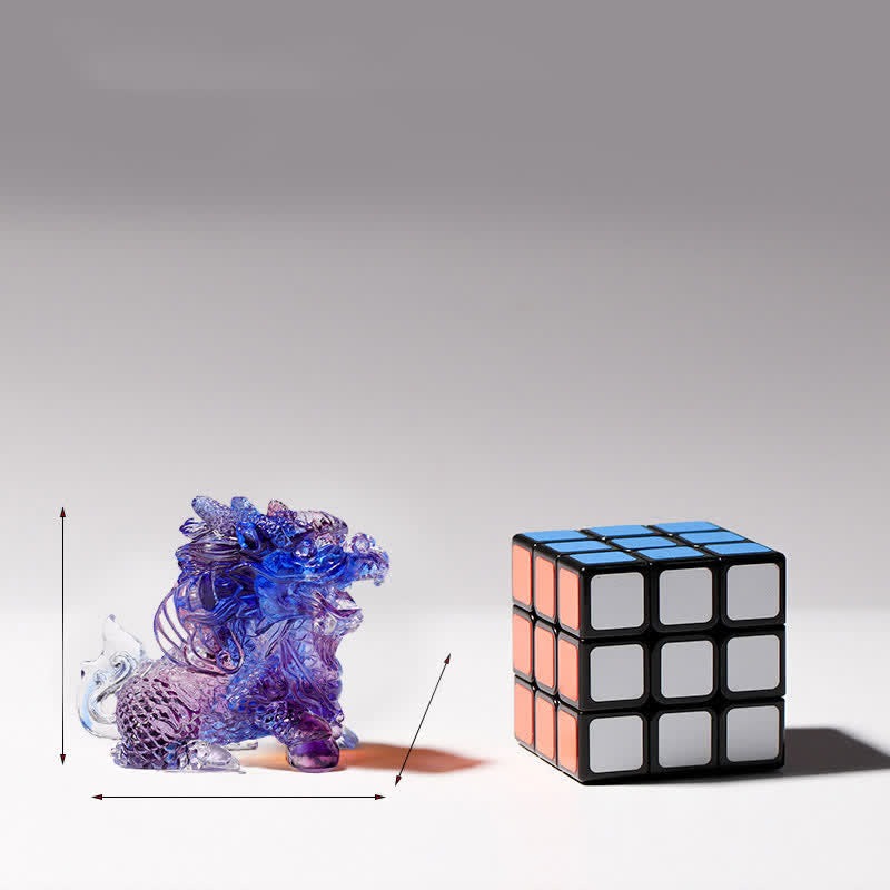 Buddha Stones Feng Shui Kirin, pieza de arte de cristal Liuli hecha a mano, decoración para el hogar y la Oficina