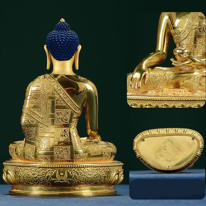 Figura de Buda Shakyamuni, estatua de cobre de iluminación, decoración para el hogar