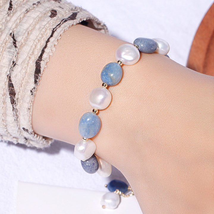 Pulsera curativa de cuentas de perlas de cristal de aventurina azul natural con Buddha Stones