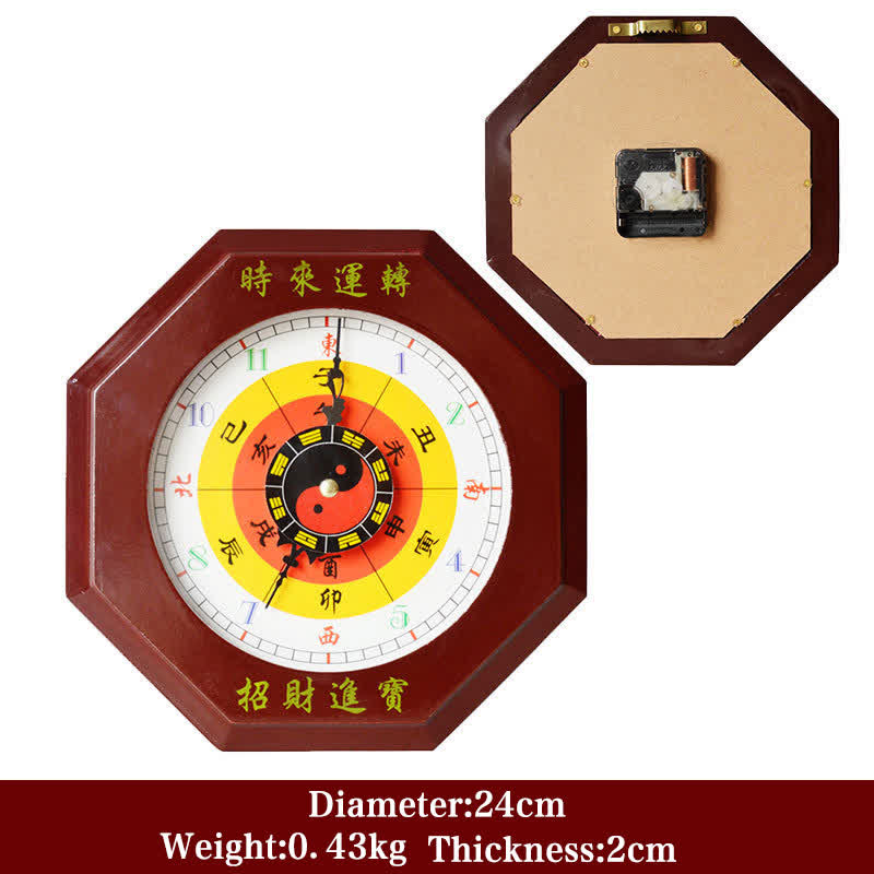 Reloj de pared con mapa de energía de equilibrio de mapa Feng Shui Bagua