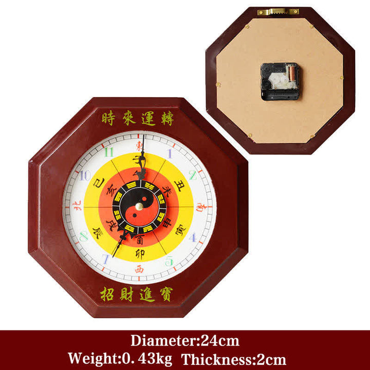 Reloj de pared con mapa de energía de equilibrio de mapa Feng Shui Bagua