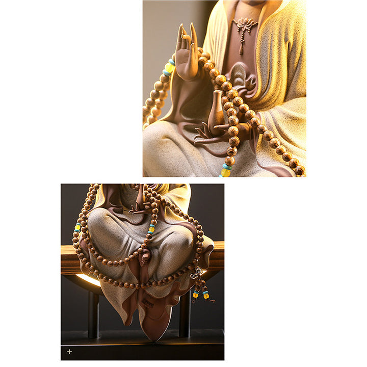 Buddha Stones Buda Avalokitesvara Cerámica Loto Relajación Quemador De Incienso Decoración