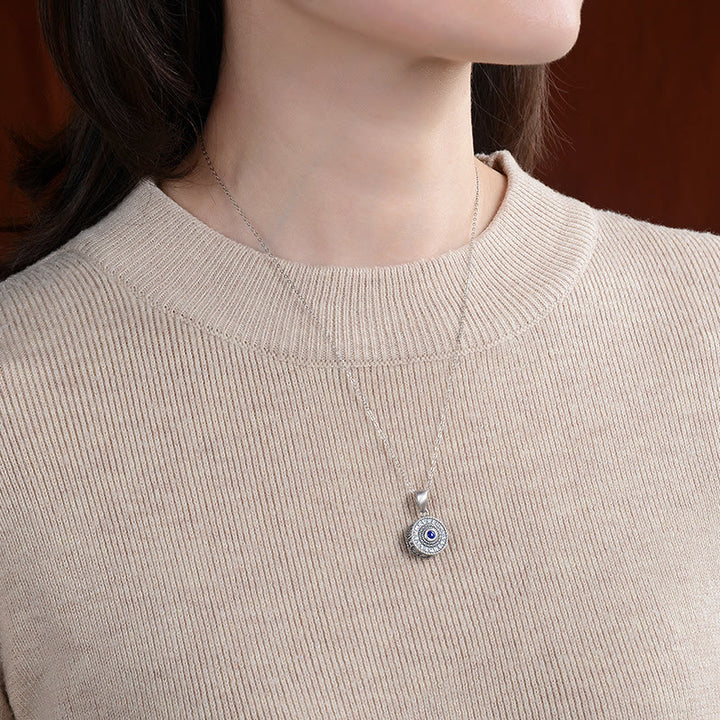 Collar con colgante de plata de ley 925 Om Mani Padme Hum Lazurite Love Peace - image 6