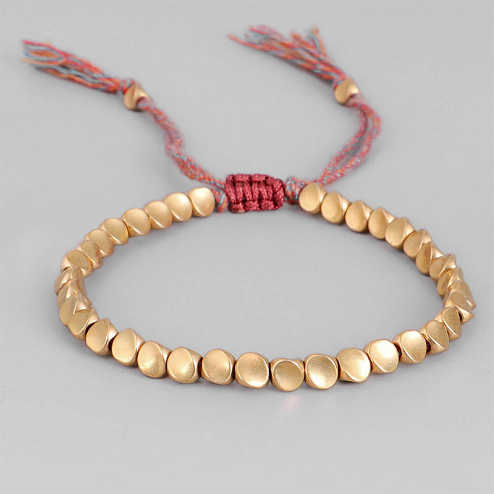 Pulsera de la suerte curativa con cuentas de cobre tibetanas de Buddha Stones