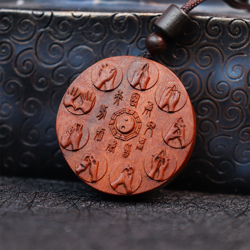 Buddha Stones, relámpago, madera de azufaifo, Yin Yang, Bagua, fantasmas de montaña, colgante de collar de protección para gastar dinero