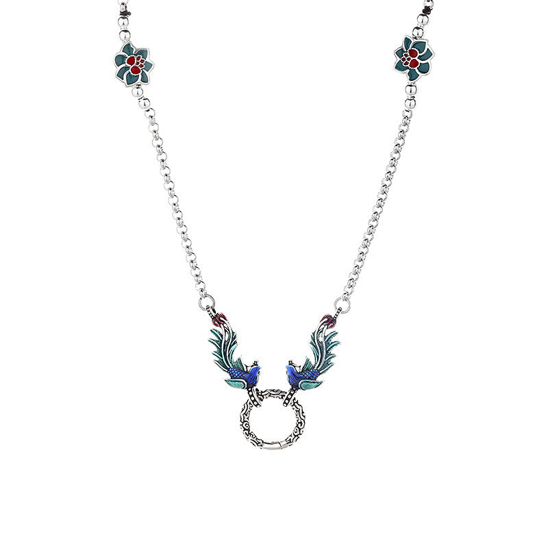 Collar con colgante de protección de la suerte, flor de loto, fénix, Buddha Stones - image 5