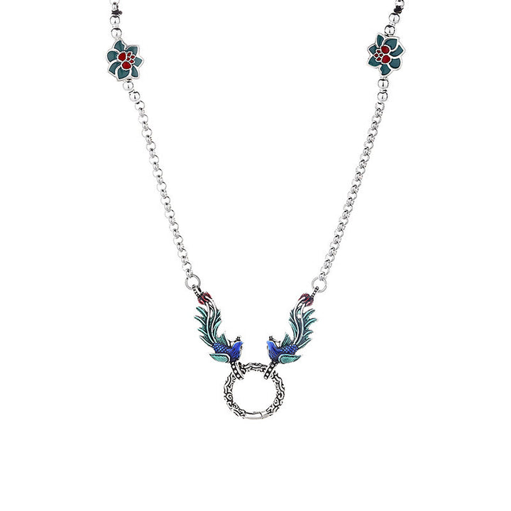 Collar con colgante de protección de la suerte, flor de loto, fénix, Buddha Stones - image 5