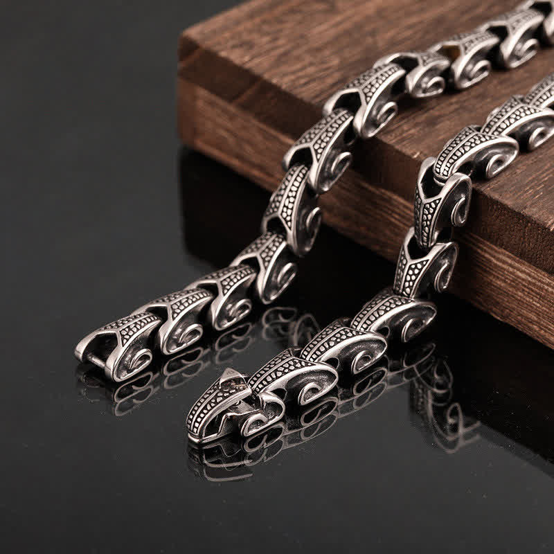 Pulsera con colgante de collar de protección de acero de titanio con diseño de dragón de Buddha Stones - image 16