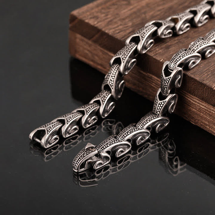 Pulsera con colgante de collar de protección de acero de titanio con diseño de dragón de Buddha Stones - image 16