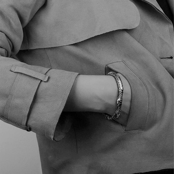 Pulsera de cadena curativa de riqueza con diseño trenzado vintage de plata de ley 925 con Buddha Stones - image 11