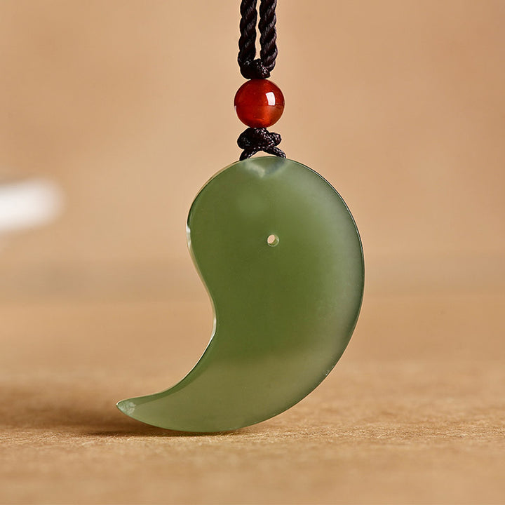 Yin Yang blanco Jade cian Jade protección bendición collar cadena colgante - image 4