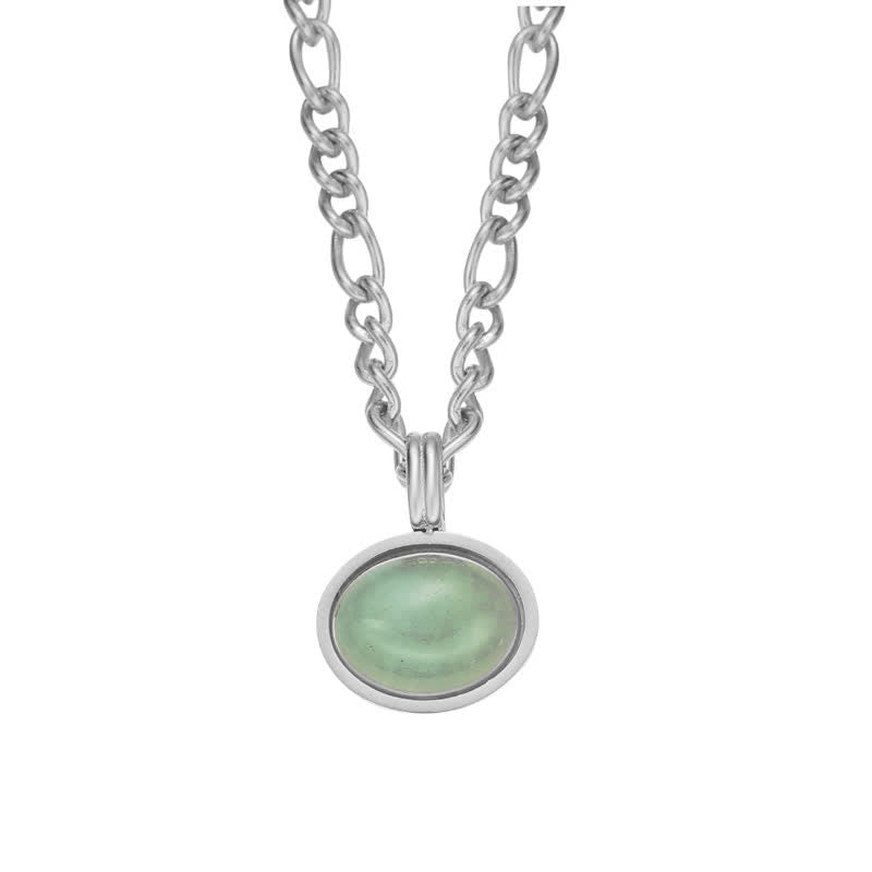 Colgante de collar de acero de titanio de fuerza turquesa ovalada
