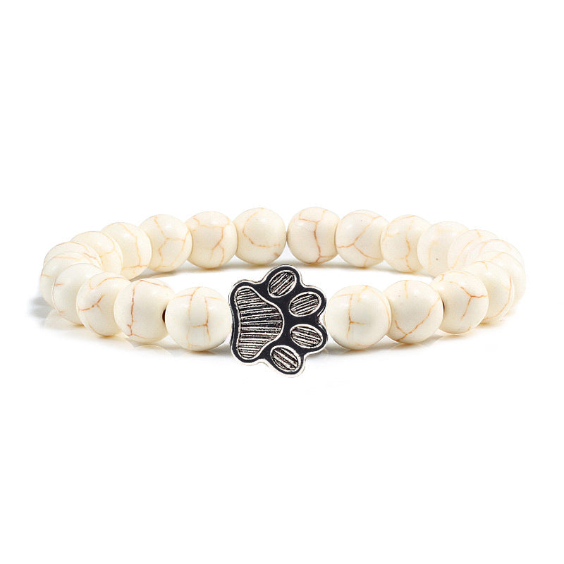 Buddha Stones Pulsera de piedra “Salva a un perro” - Cuentas blancas - image 16