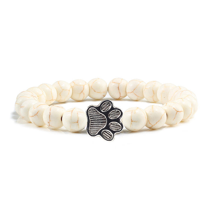 Buddha Stones Pulsera de piedra “Salva a un perro” - Cuentas blancas - image 16