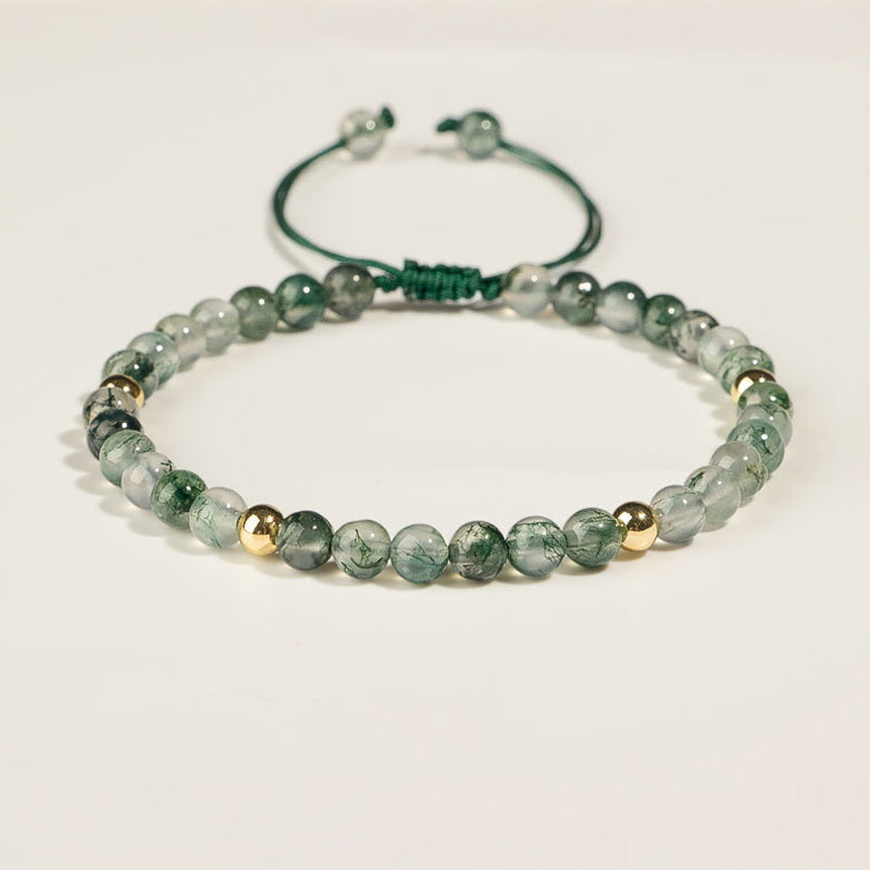 Pulsera Lucky Balance de Ágata Musgosa con Buddha Stones