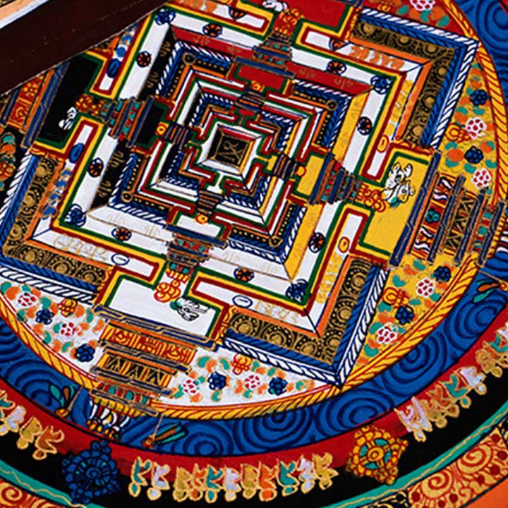 Caja ciega con pintura de Mandala Thangka hecha a mano tibetana, patrón de Color aleatorio