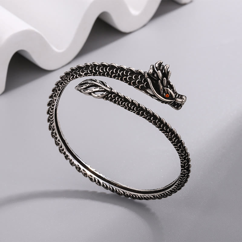 Brazalete de protección de la suerte con patrón de escamas de dragón de Buddha Stones