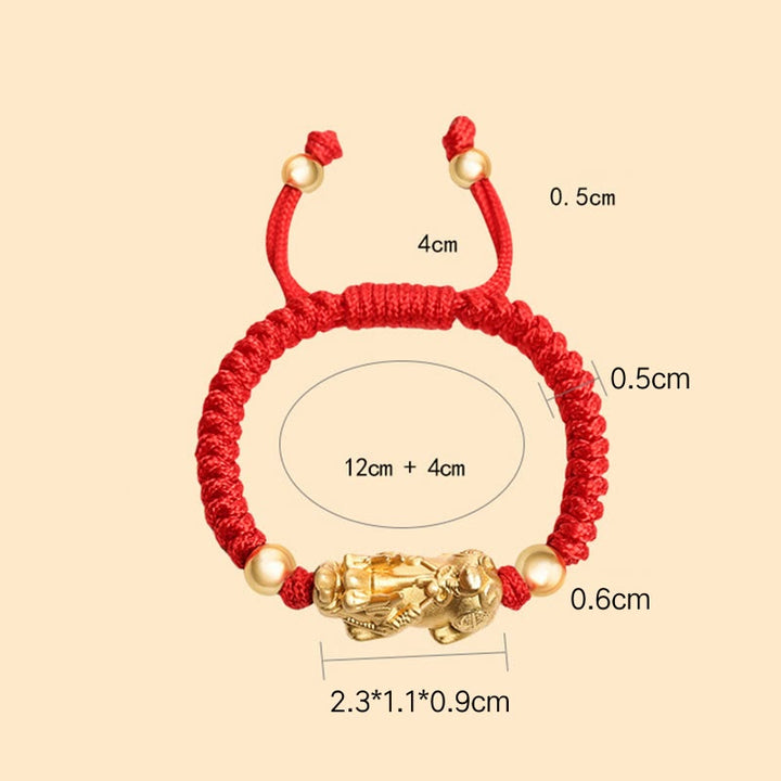 Pulsera de plata de ley 999 con Buddha Stones PiXiu Wealth King Kong con nudo trenzado para niños