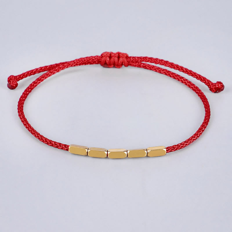 Pulsera de hilo trenzado con protección de cuentas de cobre hecha a mano con Buddha Stones