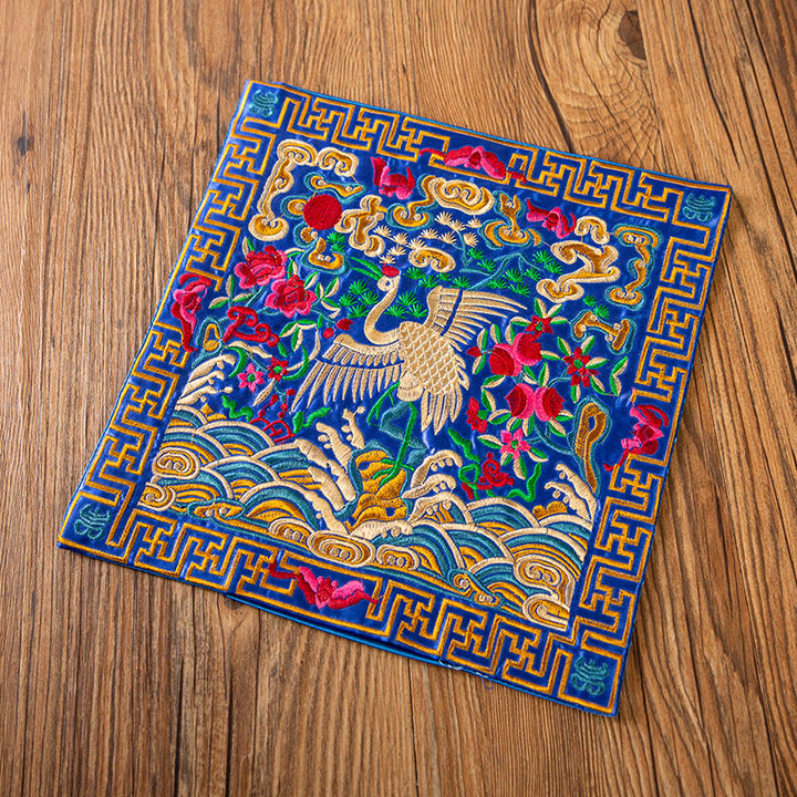 Alfombrilla para taza bordada con Buddha Stones , dragón Fénix, Kirin, posavasos para taza de té, tapete para té Kung Fu