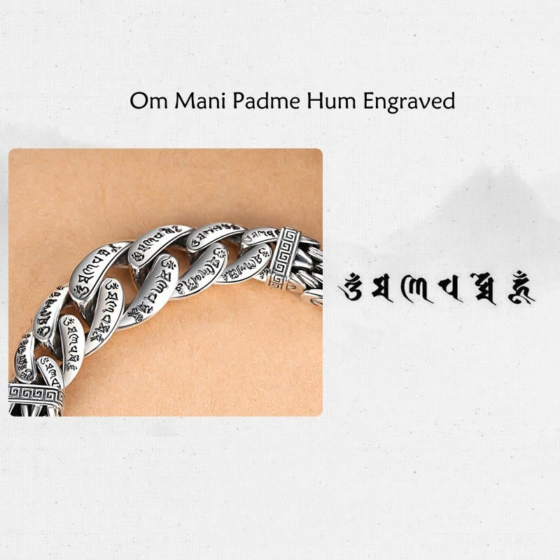 Pulsera de pureza de paz grabada con Buddha Stones Om Mani Padme Hum