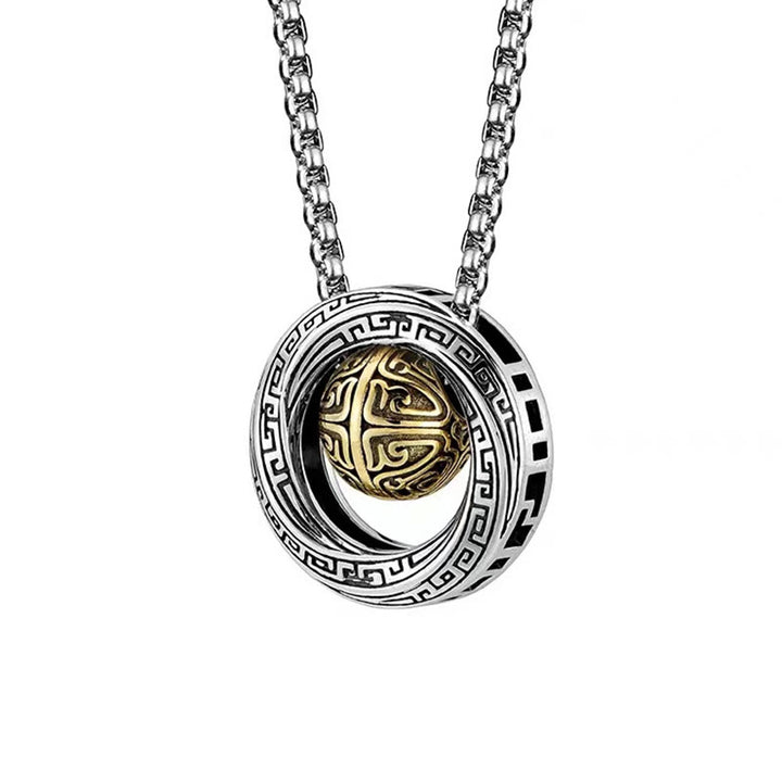 Colgante de collar de riqueza de cobre con cuentas de la suerte Mobius de Buddha Stones