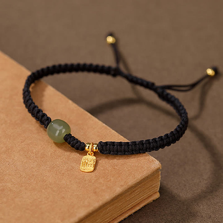 Pulsera de hilo rojo con Buddha Stones , plata de ley 925, Jade hetiano, bendición, riqueza