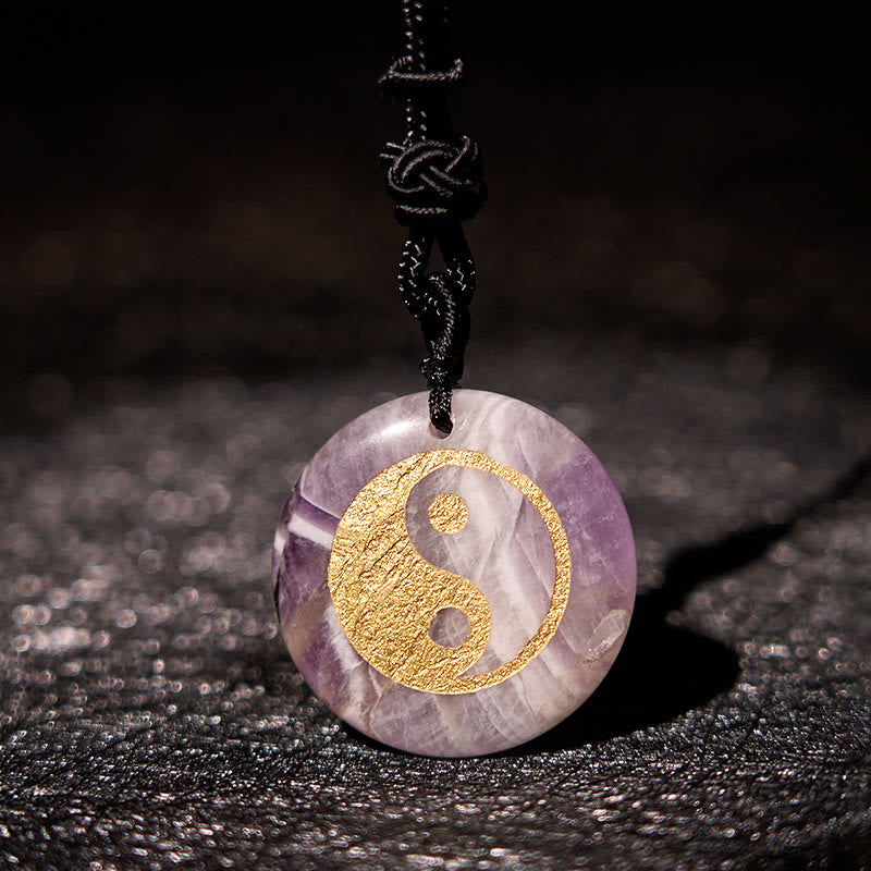 Buddha Stones, varios cristales, amatista, ojo de tigre, Aventurina verde, Yin Yang, collar espiritual, colgante