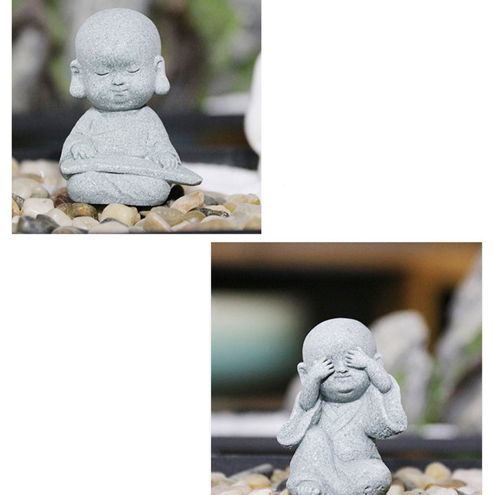 Buddha Stones meditación oración monje estatua de Buda serenidad decoración del hogar