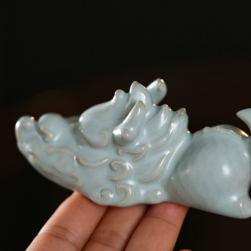 Buddha Stones Año del Dragón Suerte Cerámica Té Mascota Hogar Estatuilla Decoración