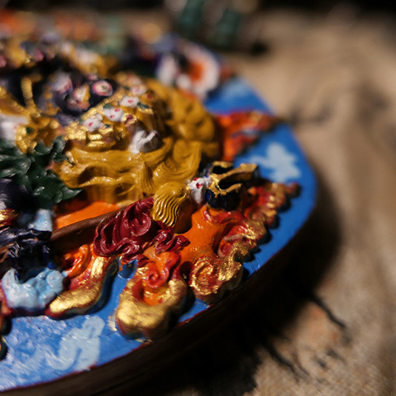 Buddha Stones Mini Daikokuten Dios de la riqueza Buda Tíbet arcilla serenidad decoración del hogar - image 3