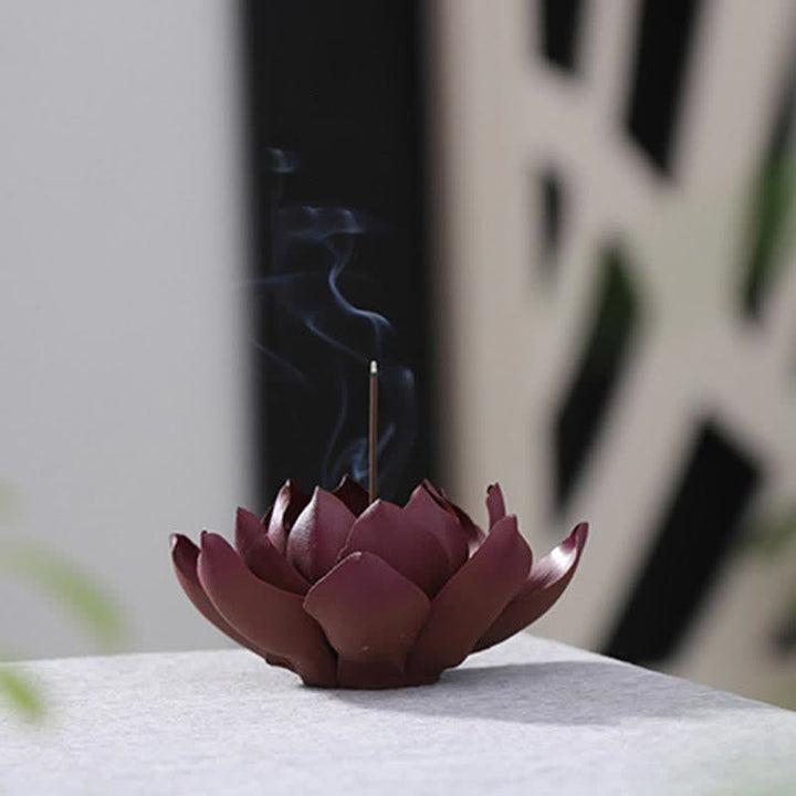 Quemador de incienso de paz positiva de loto tibetano, decoración