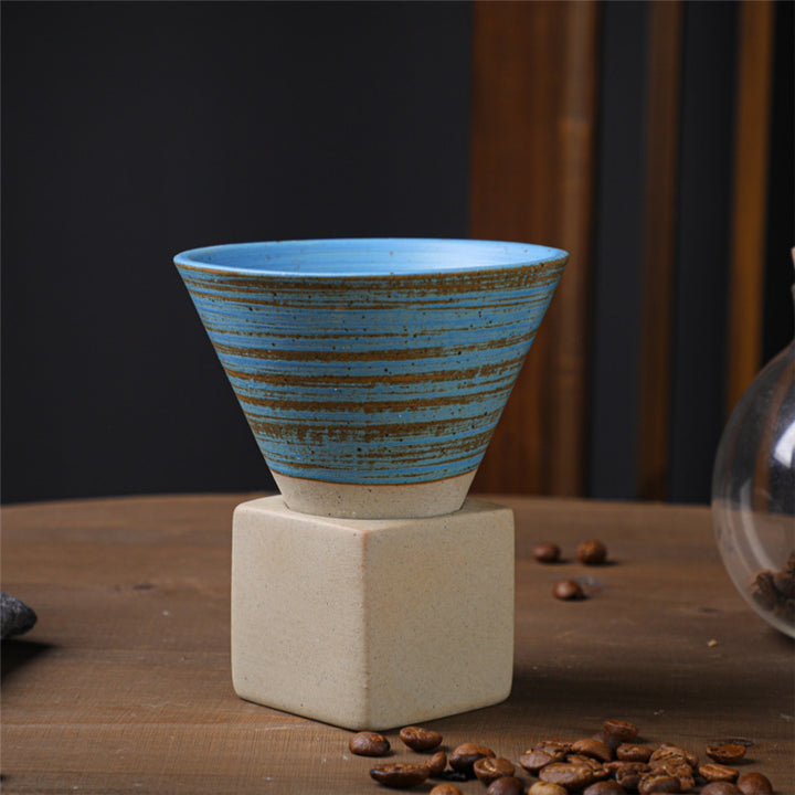 Taza de café de cerámica con degradado Vintage de Buddha Stones, taza de café expreso con leche y té con Base de 200ml