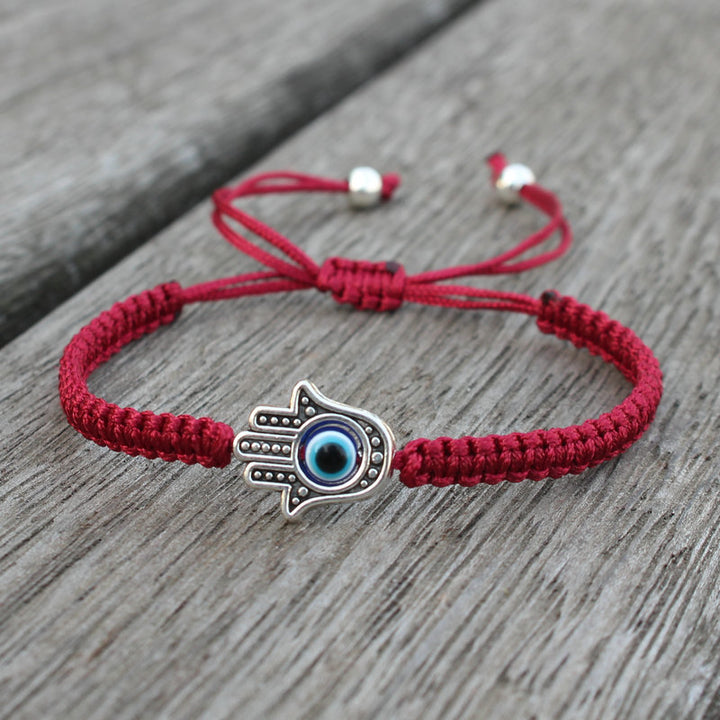 Pulsera hecha a mano con Buddha Stones, símbolo de Hamsa, protección de la suerte