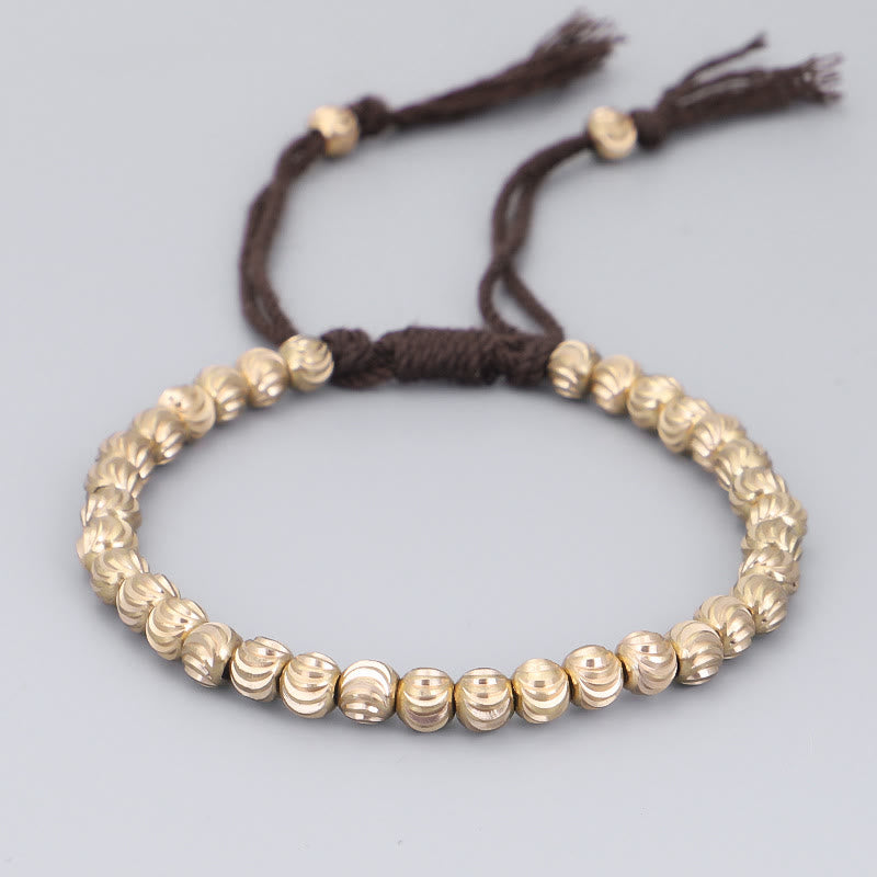 Pulsera de hilo de la suerte con cuentas de cobre hechas a mano tibetana con Buddha Stones
