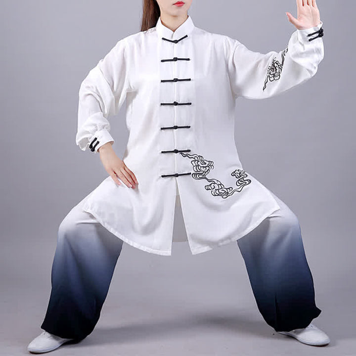 Buddha Stones Conjunto de ropa para mujer con gradiente de nubes auspiciosas, meditación, oración, espiritualidad, zen, tai chi y qigong. - Juego de 2 piezas - US12, UK/AU16, EU44 (3XL) - image 1