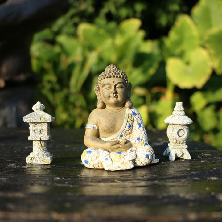 Estatua de resina de serenidad de Buda Zen meditando, decoración del hogar