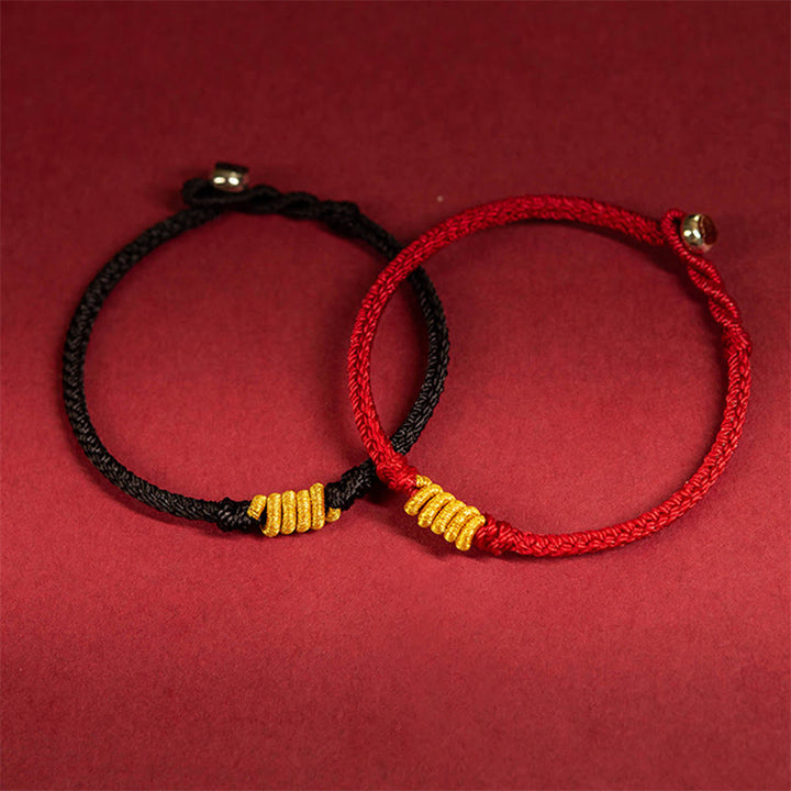 Pulsera de cuerda trenzada de protección de la suerte con nudo King Kong hecha a mano con Buddha Stones