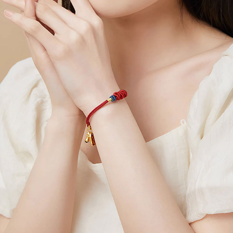Pulsera trenzada con dije de pez Koi de plata de ley 925 con Buddha Stones