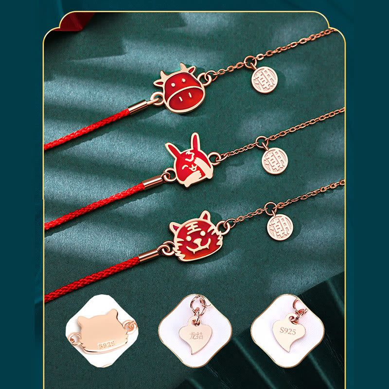 Pulsera de cadena de hilo rojo con Buddha Stones , Plata de Ley 925, que cambia de color, protección de la suerte del zodiaco chino - image 27