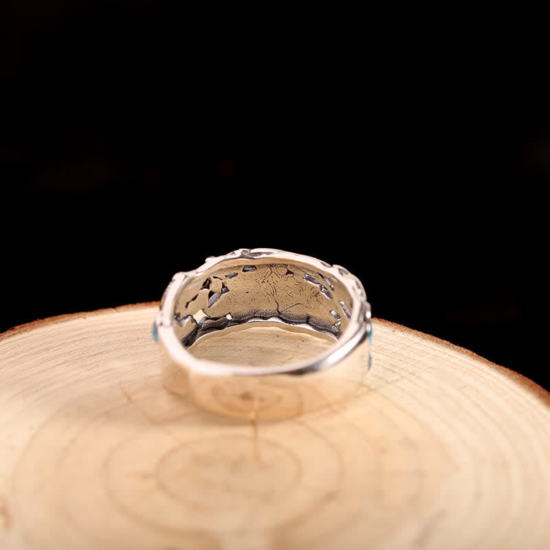 Anillo de iluminación con pez Lotus Koi de plata de ley 925