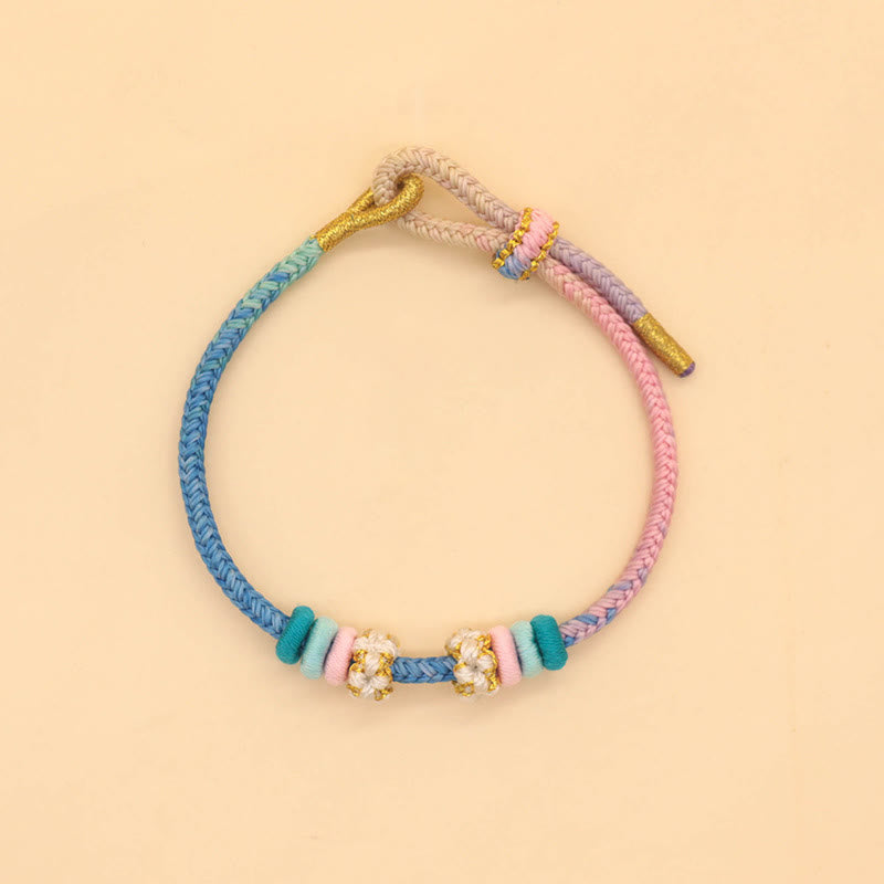 Pulsera trenzada de cuerda de la suerte con nudo de paz de ocho hilos hecha a mano con Buddha Stones - image 7