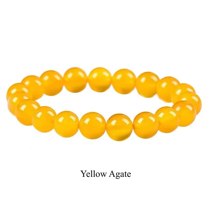 Pulsera de cuentas curativas de cuarzo con piedra natural de piedras de Buddha Stones - 8 mm - Ágata amarilla - image 53
