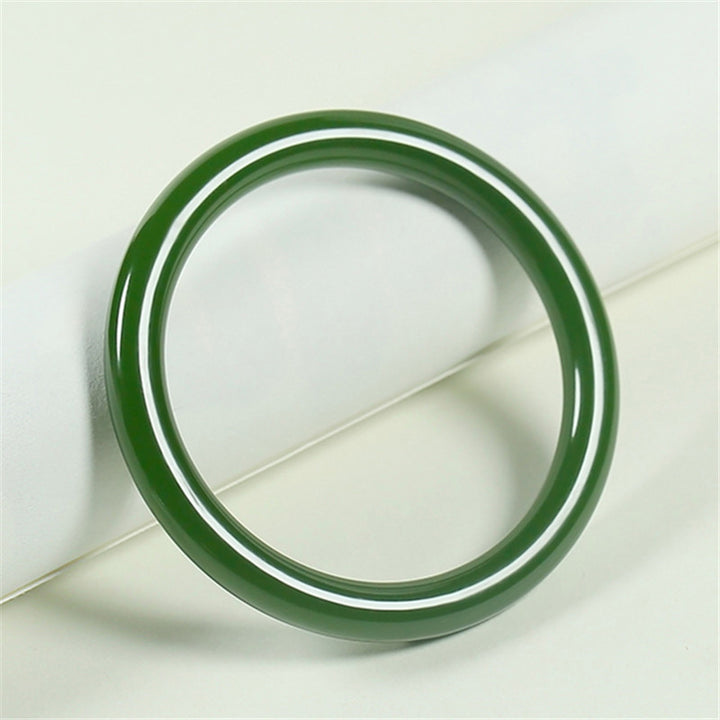 Brazalete de bendición de longevidad de jade cian con Buddha Stones