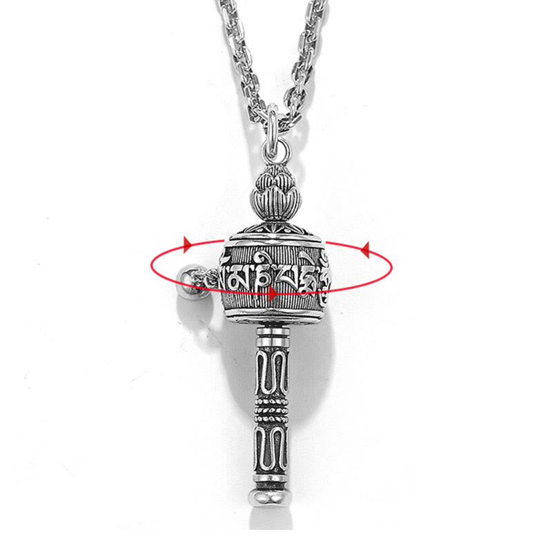 Colgante de collar giratorio con Buddha Stones , Om Mani Padme Hum tibetano, rueda de oración, sabiduría de loto - image 9