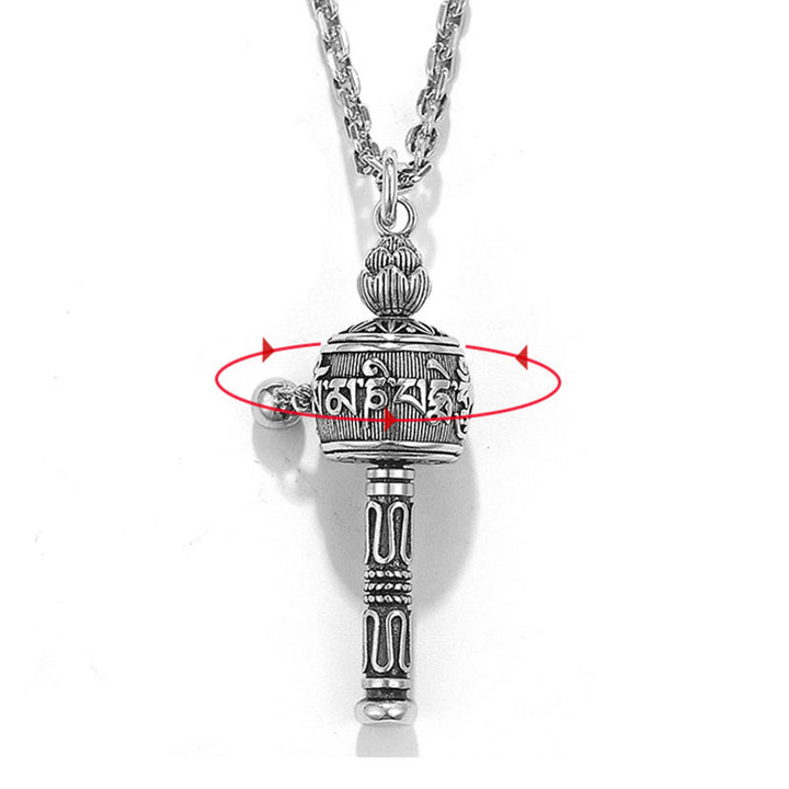 Colgante de collar giratorio con Buddha Stones , Om Mani Padme Hum tibetano, rueda de oración, sabiduría de loto - image 9