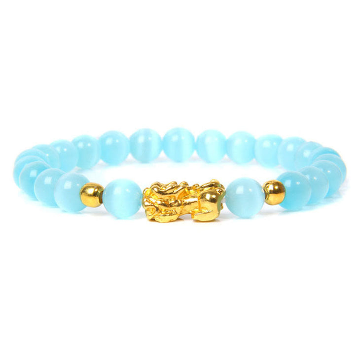 Pulsera de riqueza de obsidiana de Pixiu de la suerte FengShui de Buddha Stones